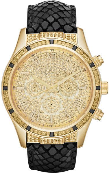 michael kors black leather layton glitz watch|Oversized Layton Black.